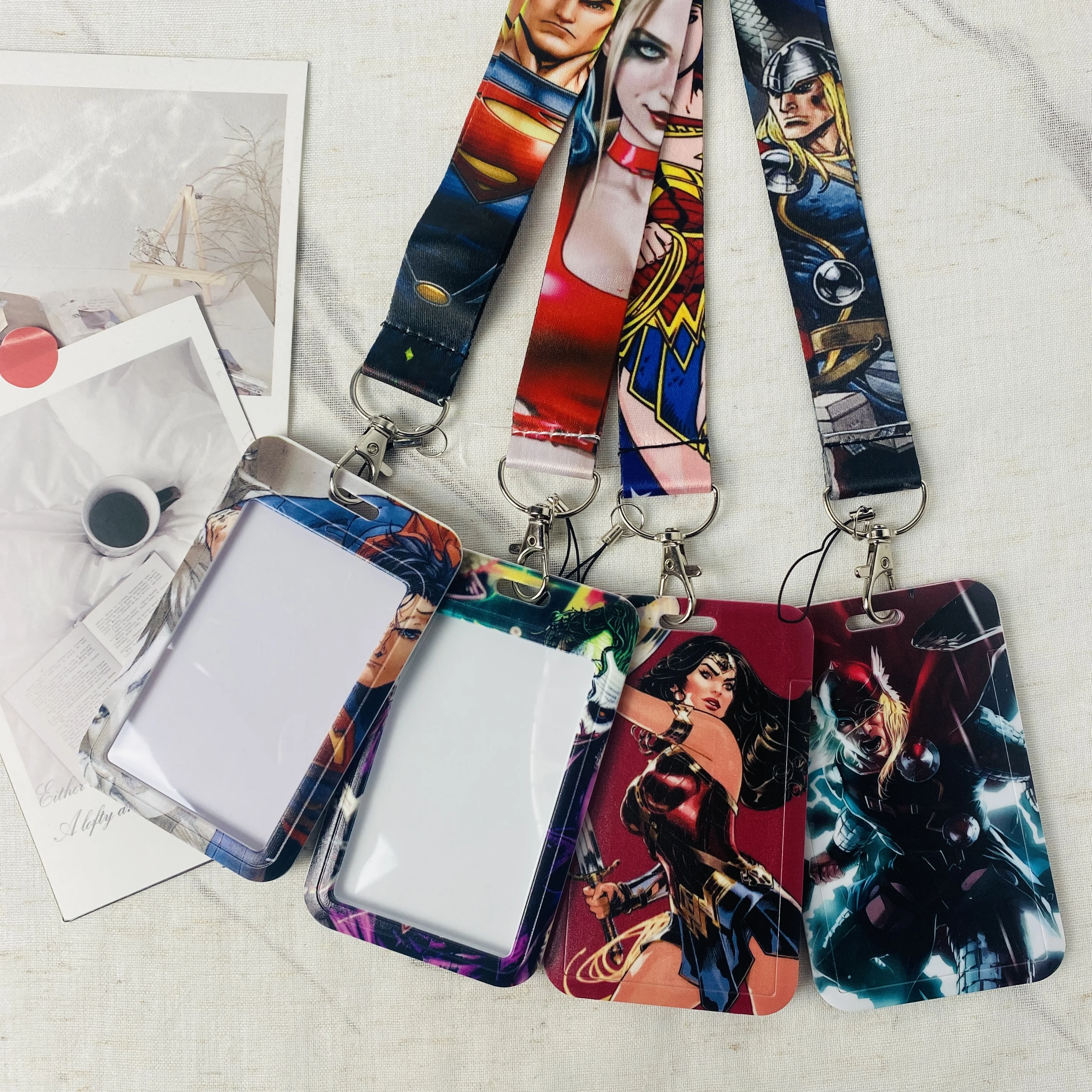 Anime Characters Card Holder   Lanyard Keychain ID Credit Bus Card Cover Hang Rope Lariat Lanyard Key Rings Fans Gifts