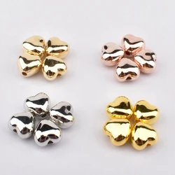80Pcs/Lot 6*4mm Perforated CCB Heart Spacer Spacer Beads for jewelry making