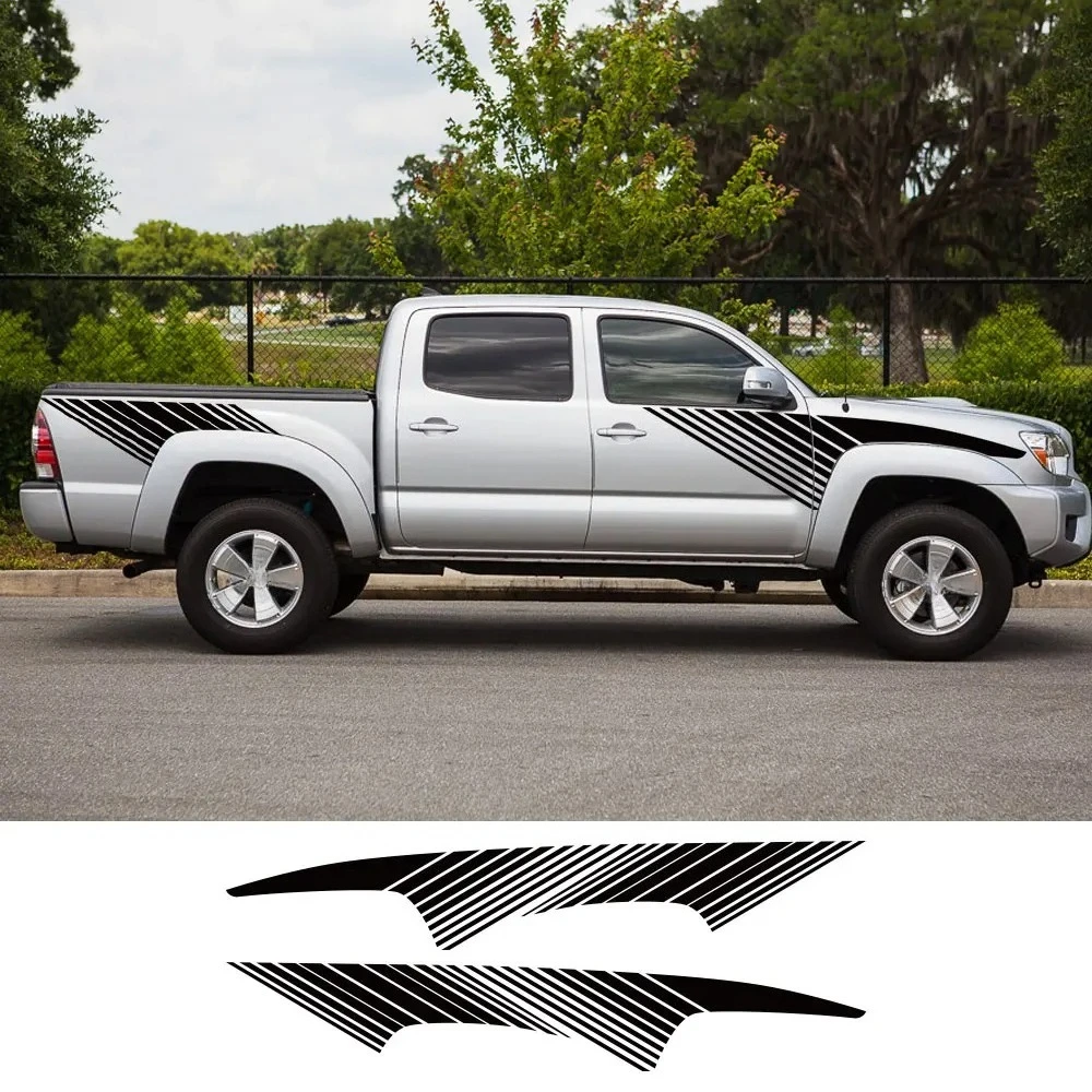 

Pickup Body Side Lines Stripes Retro Stickers For Toyota Tacoma Tunck Graphic Side Bed Stripe Kit Decor Decals Auto Accessories