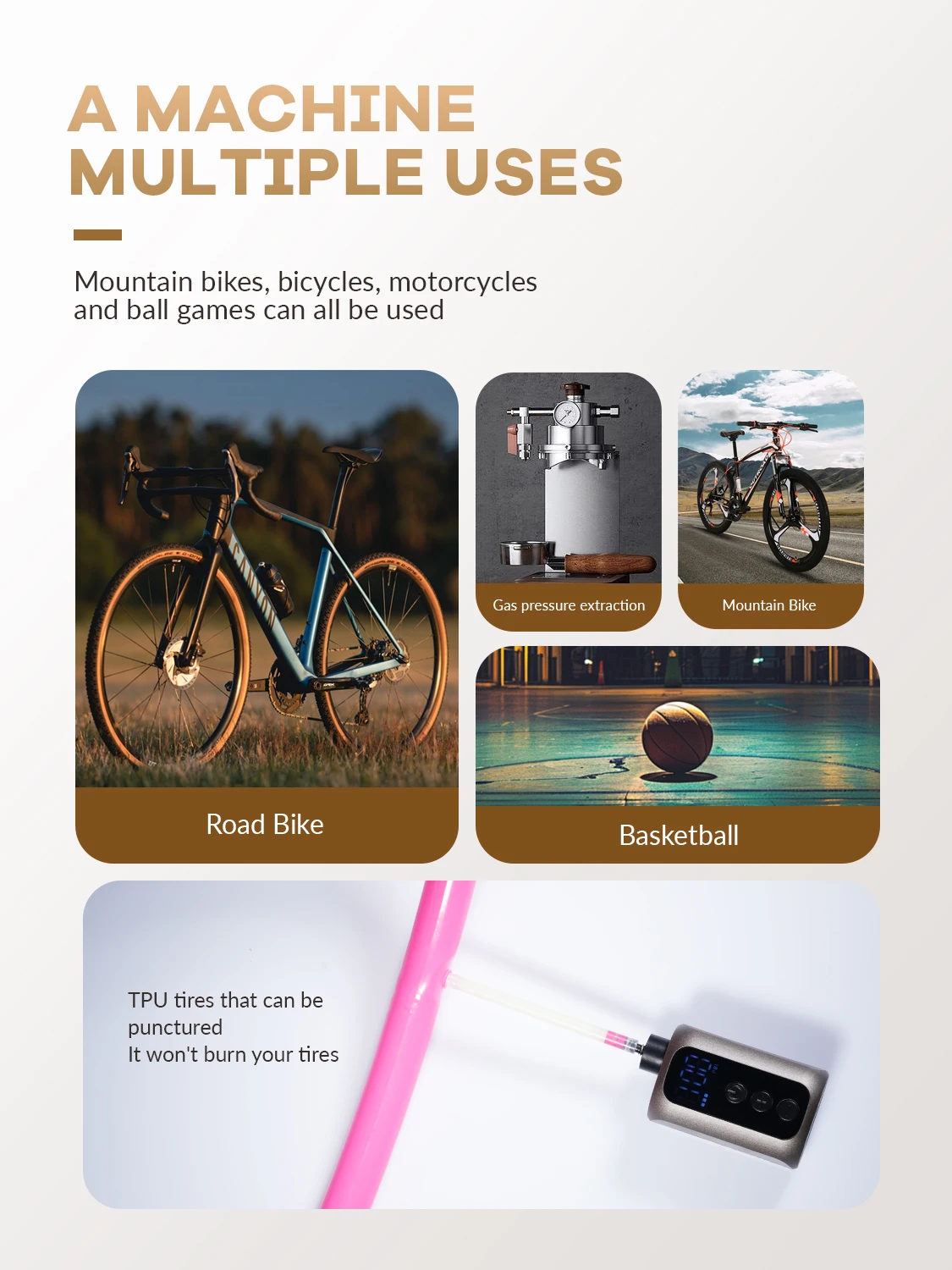 Air Pump Portable Zero Pump Bicycle Parts Accessories Mini Electric Tire Inflato