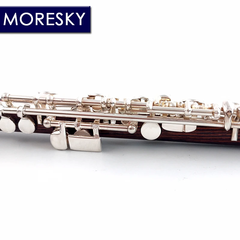 MORESKY Dalbergia cearensis Ducke Wood Piccolo C Key Мельхиор Флейта полуразмера Посеребренный материал корпуса Черное дерево MPC-166