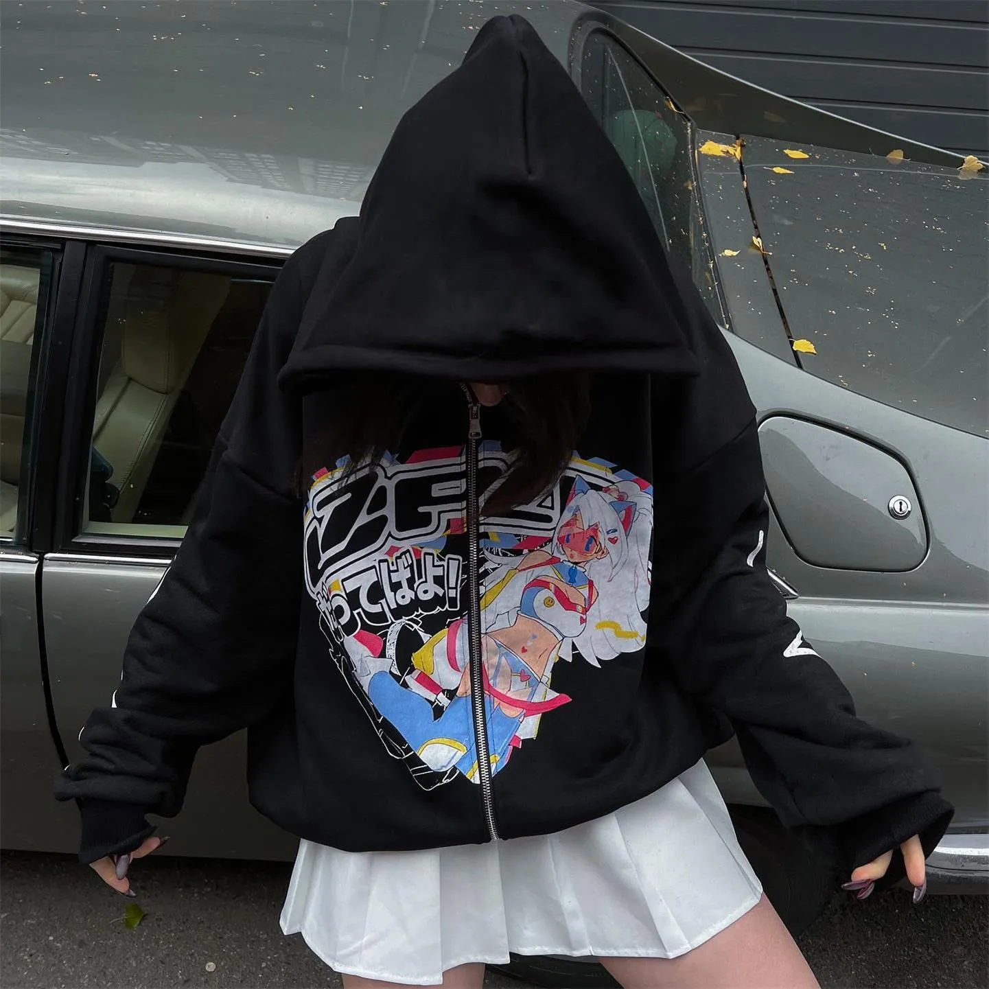 

Men's Hoodie Retro Graffiti Punk Funny Sweatshirt Girls Summer Print Long Sleeve Harajuku Y2K Clothes Oversized Hoodie Men Tops