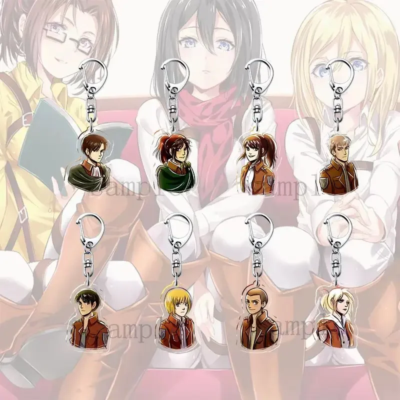 Attack on Titan Anime Acrylic Keychain Levi Ackerman Acrylic key ring  Bag Pendant Jewelry