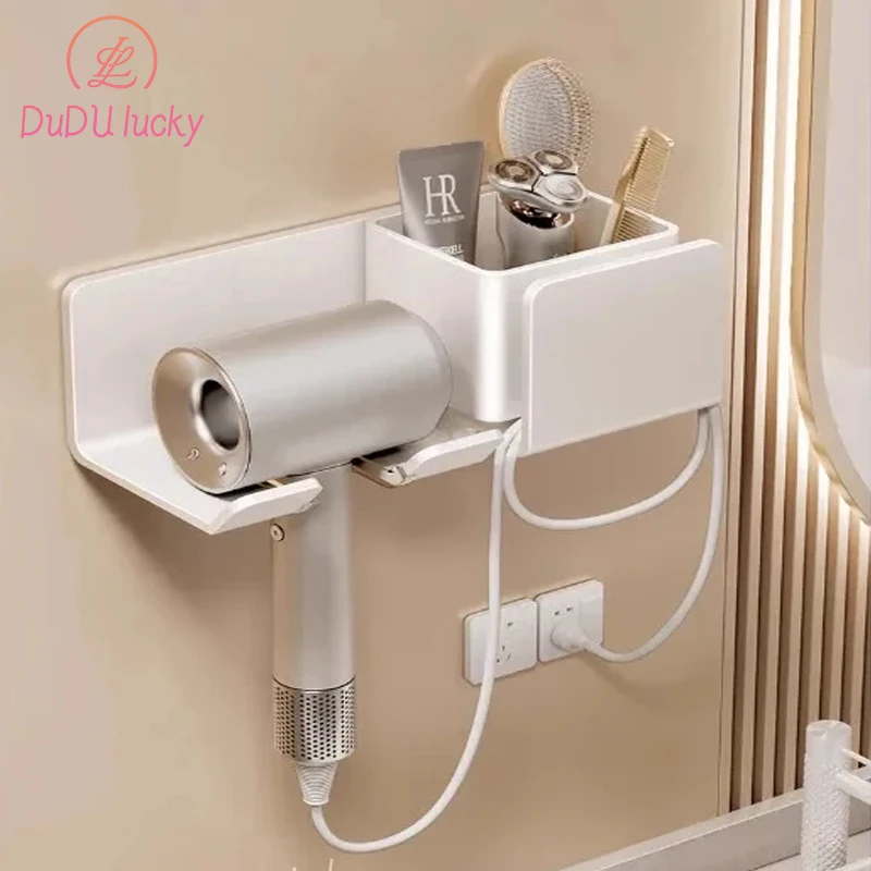 Hair Dryer Holder Bathroom Accessories Wall Dryer Cradle Straightener Stand Hairdryer Organizer Box Toilet Blower Holder Shelf