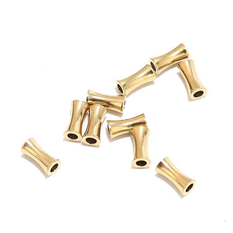 30 stücke Gold Überzogene Edelstahl 2mm Loch Rohr Perlen Spalte Spacer Perlen Anschlüsse Zubehör Für DIY Schmuck Machen erkenntnisse