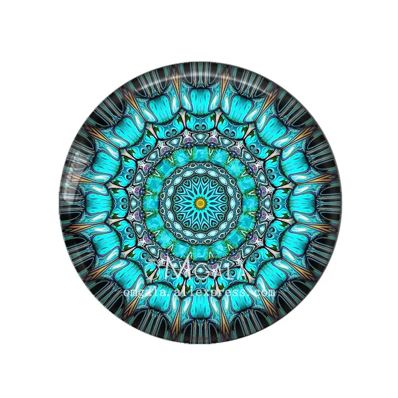 Fashion Colorful Abstract Mandala Art Pattern 12mm/14mm/18mm/20mm/25mm Round photo glass cabochon demo flat back Making risultati