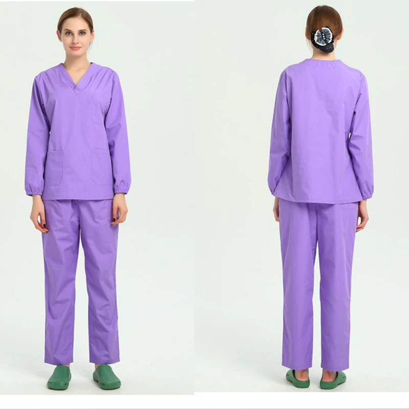 100% Cotton scrubs medical uniforms woman an men kombinezon medyczny gorros clinicos de mujer bata laboratorio hombre ropa medic