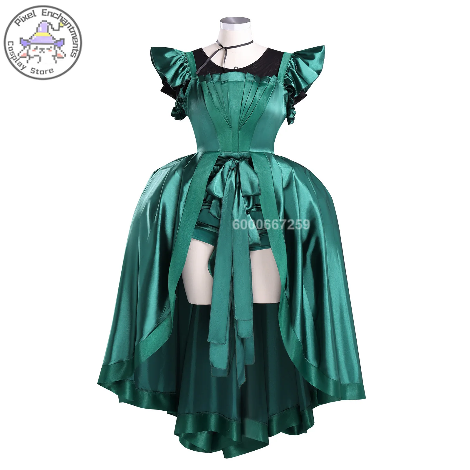 Beliebtes Film-Cosplay-Kostüm, Anime Agnes, Rollenspiel, grünes Abendkleid, komplettes Set für Frauen, Comic Con, Halloween-Party-Anzüge