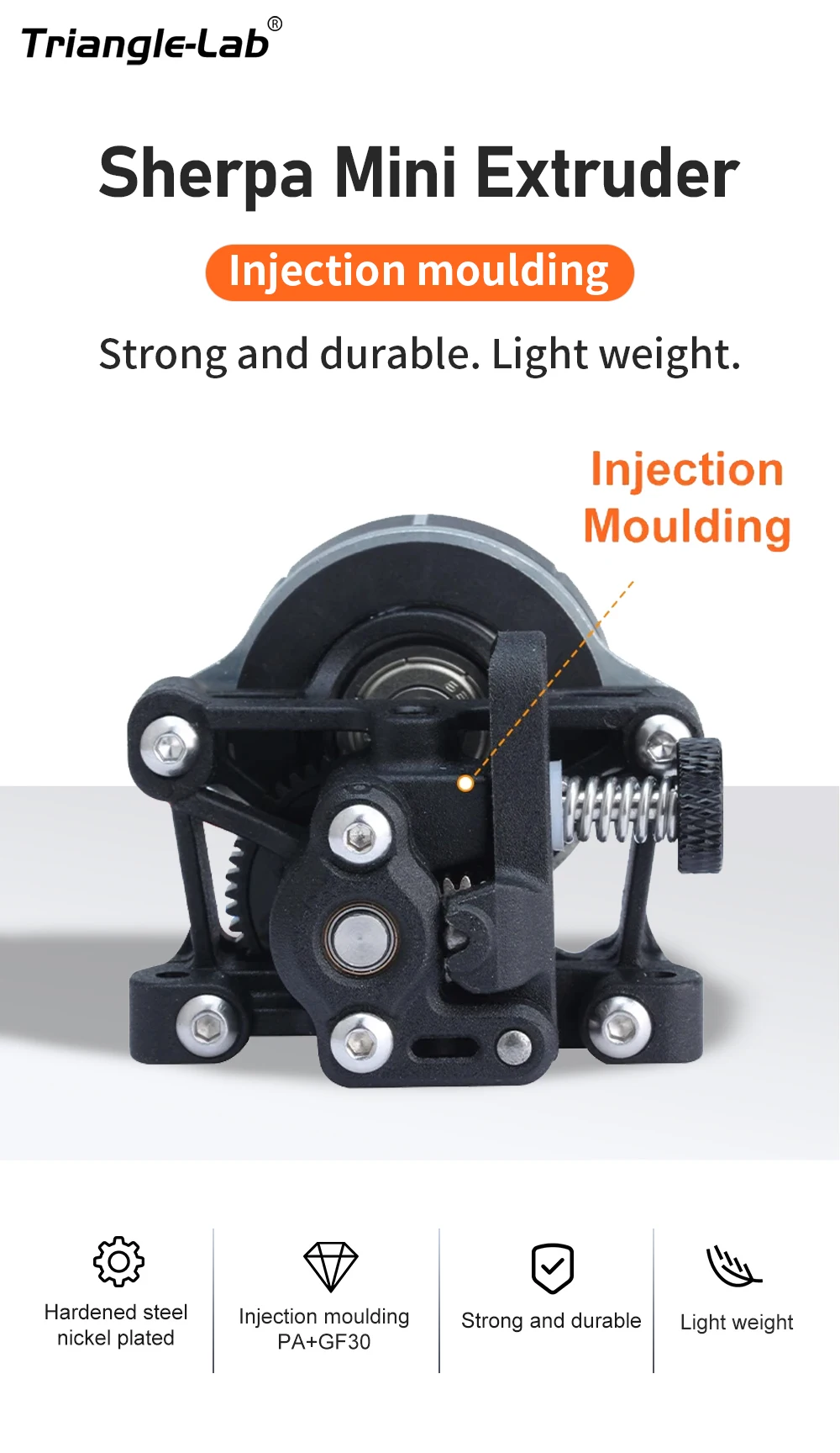 Trianglelab-Sherpa Mini-Extruder, Moons' Motor, LDO-Motor, kein Motor, Spritzguss, stark und langlebig, geringes Gewicht. – Detail 1