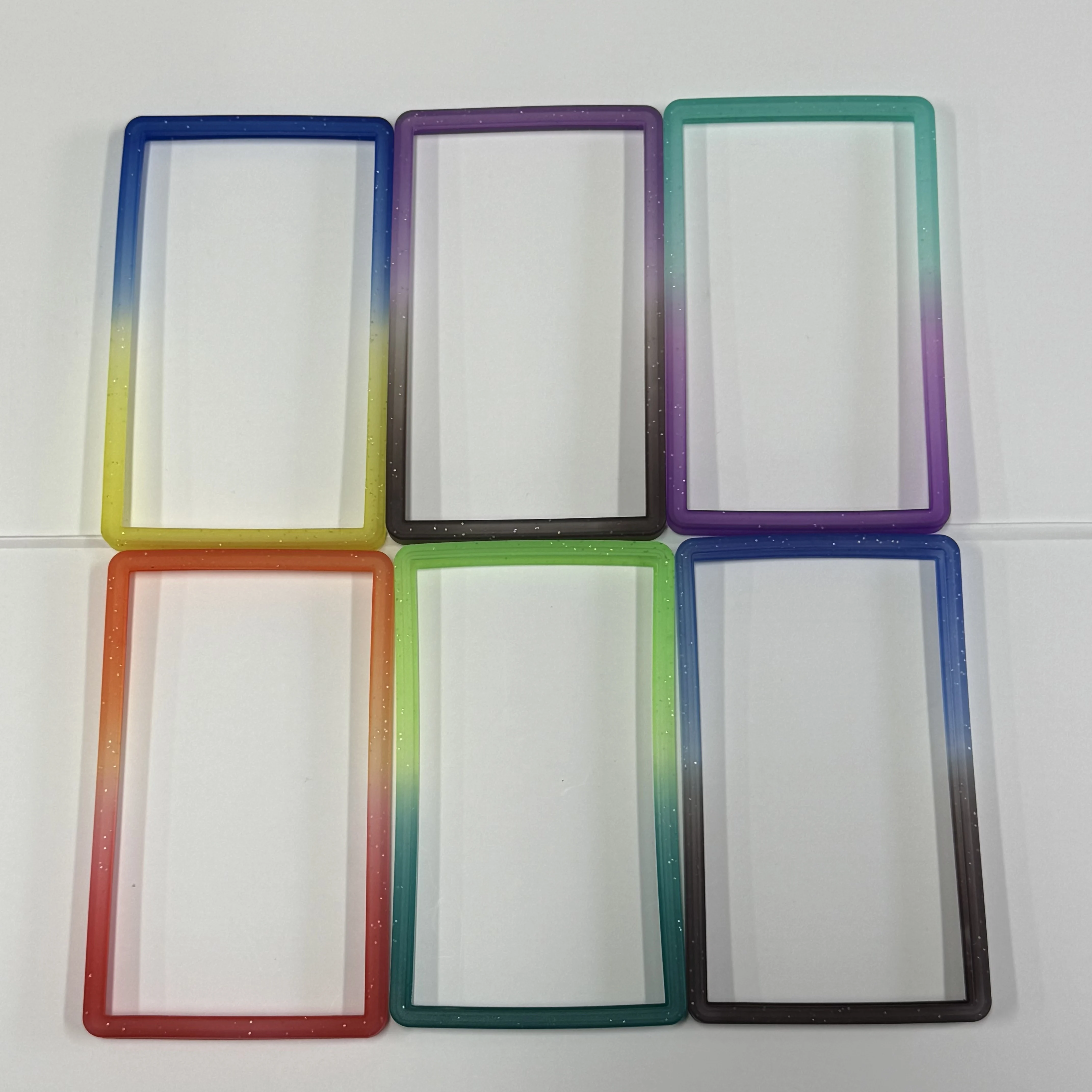6-pack platenbeschermer voor PSA-beoordeelde kaarten TPU platenbeschermer Graded Guard Bumper Guard Gradiëntkleur Glitter Limited Edition