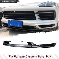 Carbon Fiber Car Front Chin Spoiler for Porsche Cayenne Base Sport Utility 2018-2019 Car Front Bumper Lip Spoiler Chin Splitter