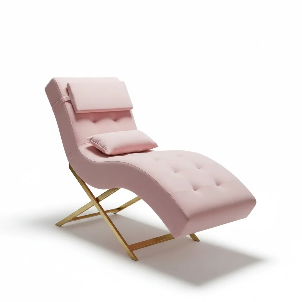 

Curved Bed, Velvet Beauty Bed with Stainless Steel Frame, Ergonomic Massage Table, High-Density Sponge Facial Spa Bed