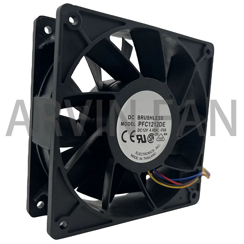 Alta Velocidade CFM Air Pressure Cooling Fan, Poderoso Refrigerador Axial para Armários, 120mm, 12038, 12V, 4.8A, 7000RPM