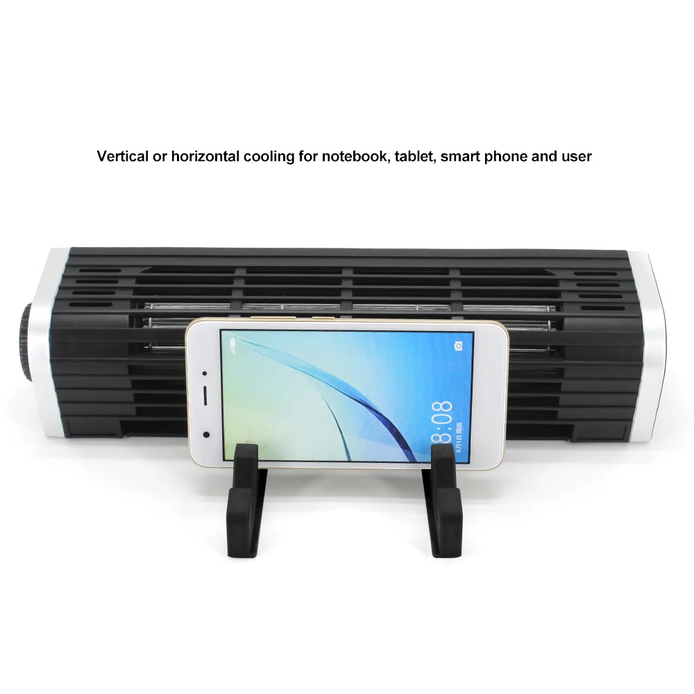 Olmaster CF-1691 USB Cooling Fan Laptop Pad Stand Fan Notebook Computer Phone Cooler Horizontal Axis Fan Bracket Black Cooler