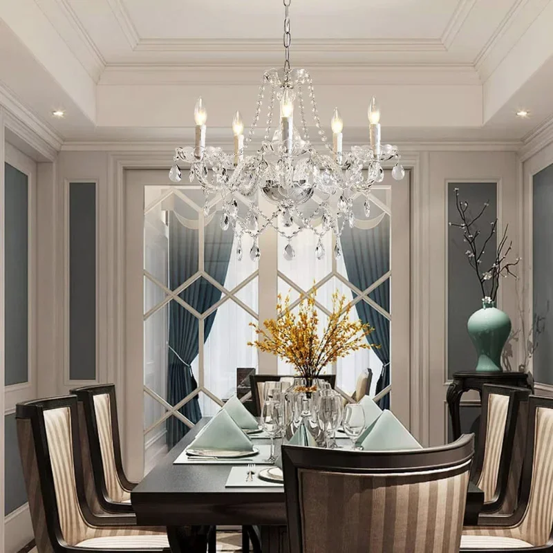 Europe Crystal Luxury Chandelier Lights Loft Living Dining Room Kitchen Pendant Indoor Chandeliers Home Decor Lighting Fixture