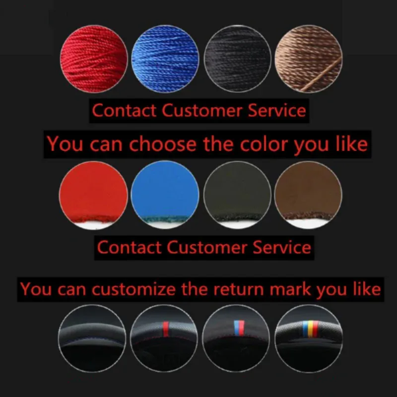 Hand Sewing Car Steering Wheel Cover for Geely Tugella Atlas Pro Binray Car Genuine Leather Carbon Fiber Interior Accessories