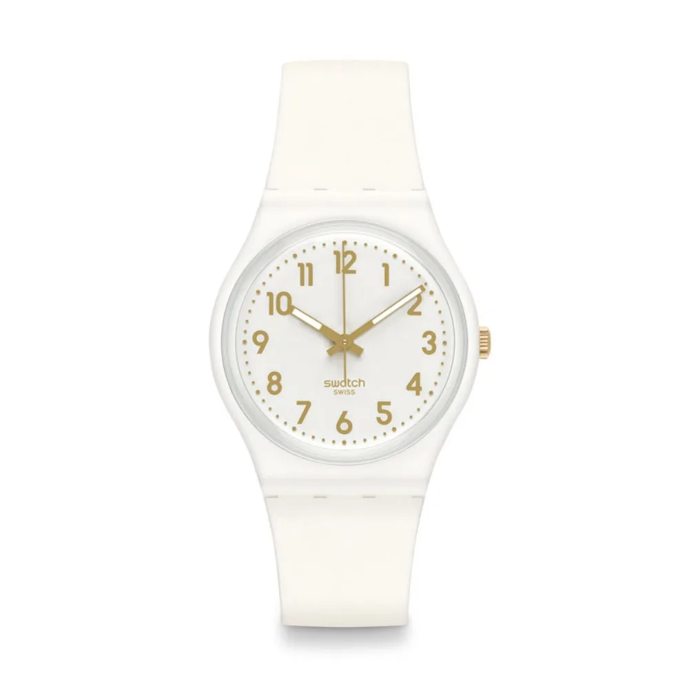 Swatch Swiss Watch Classic Simple White Middle and High School Student Watch Exam Birthday Gift