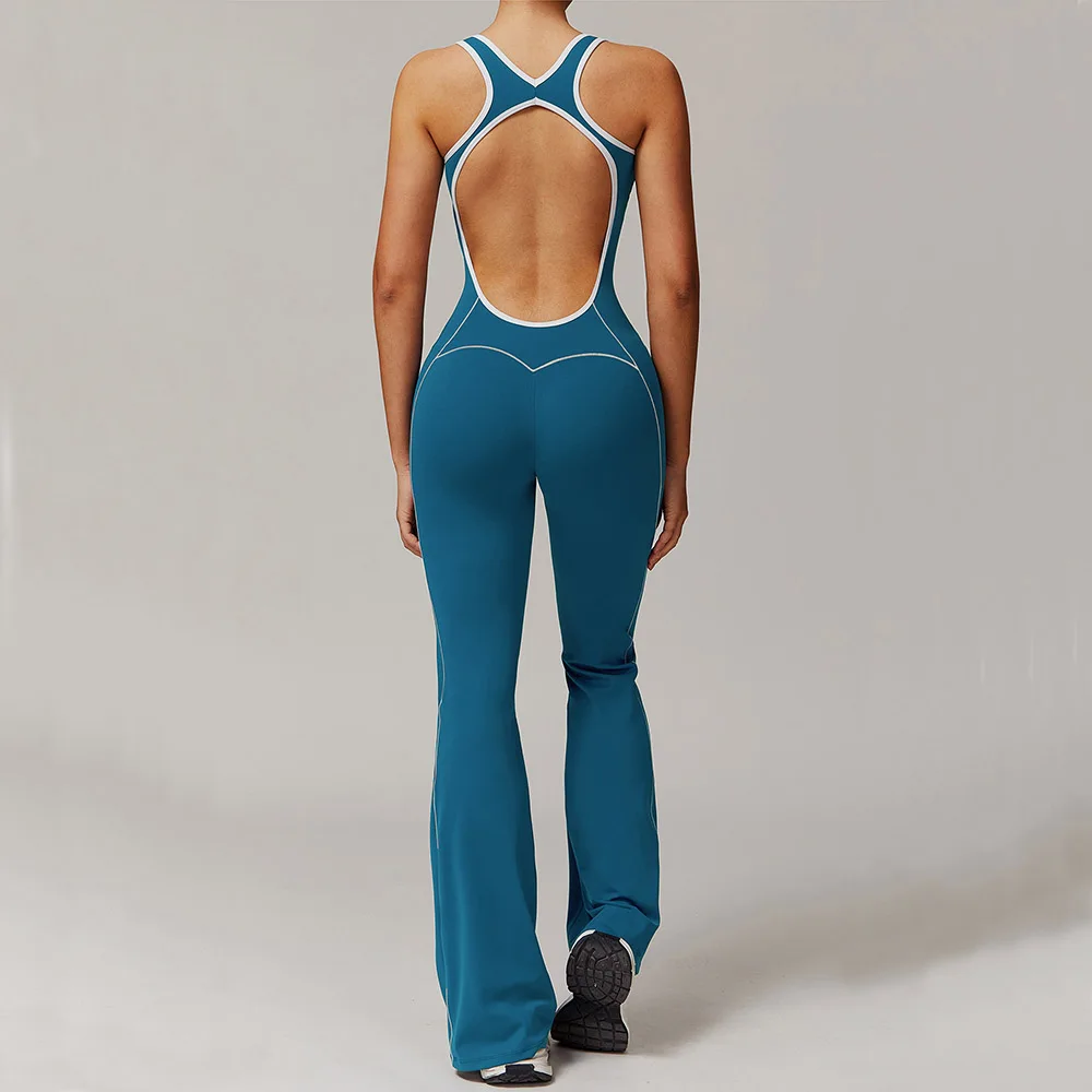 Women One-piece Yoga Jumpsuit Gym Fitness Sports Bodysuits Workout Overalls High Elastic Cycling Bodysuit SportsWear Gym Clothes