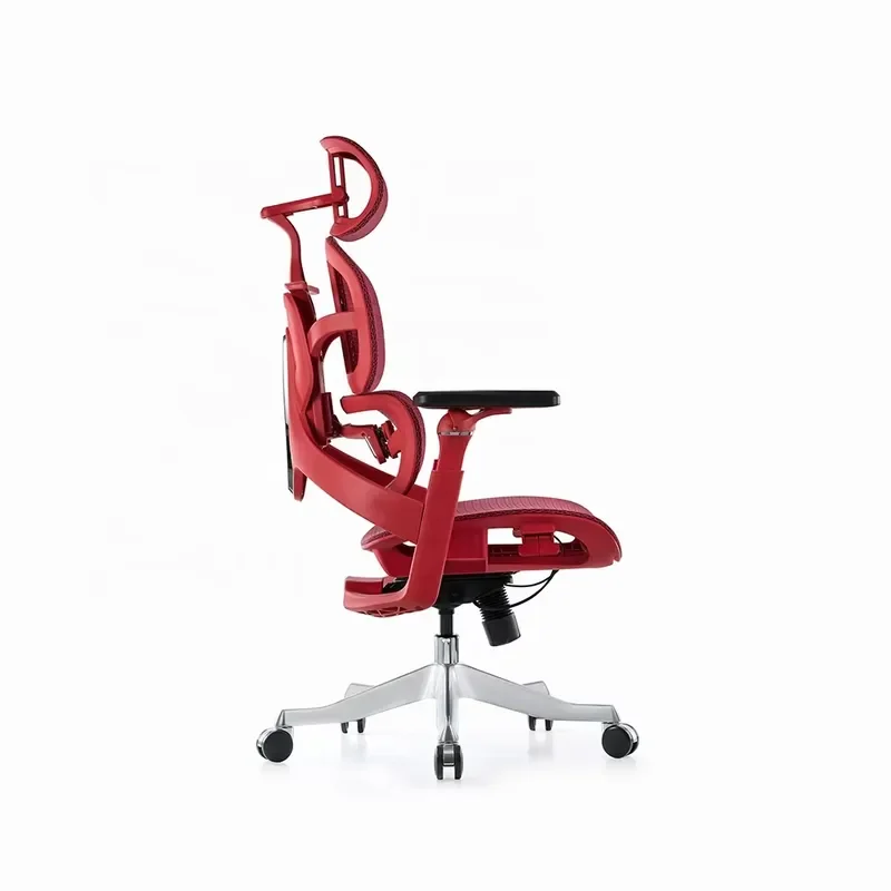 Luxury Red Executive Office Chair Full Mesh Ergonomic Design with 6D Armrests and Lumbar Support for Manager Comfort High End