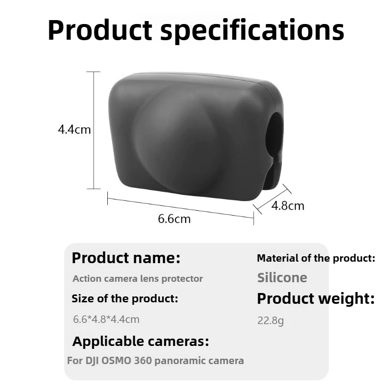 Housse de Protection en silicone pour objectif de caméra panoramique DJI OSMO 360, accessoires anti-chute, miroir de Protection pour couvre-chef
