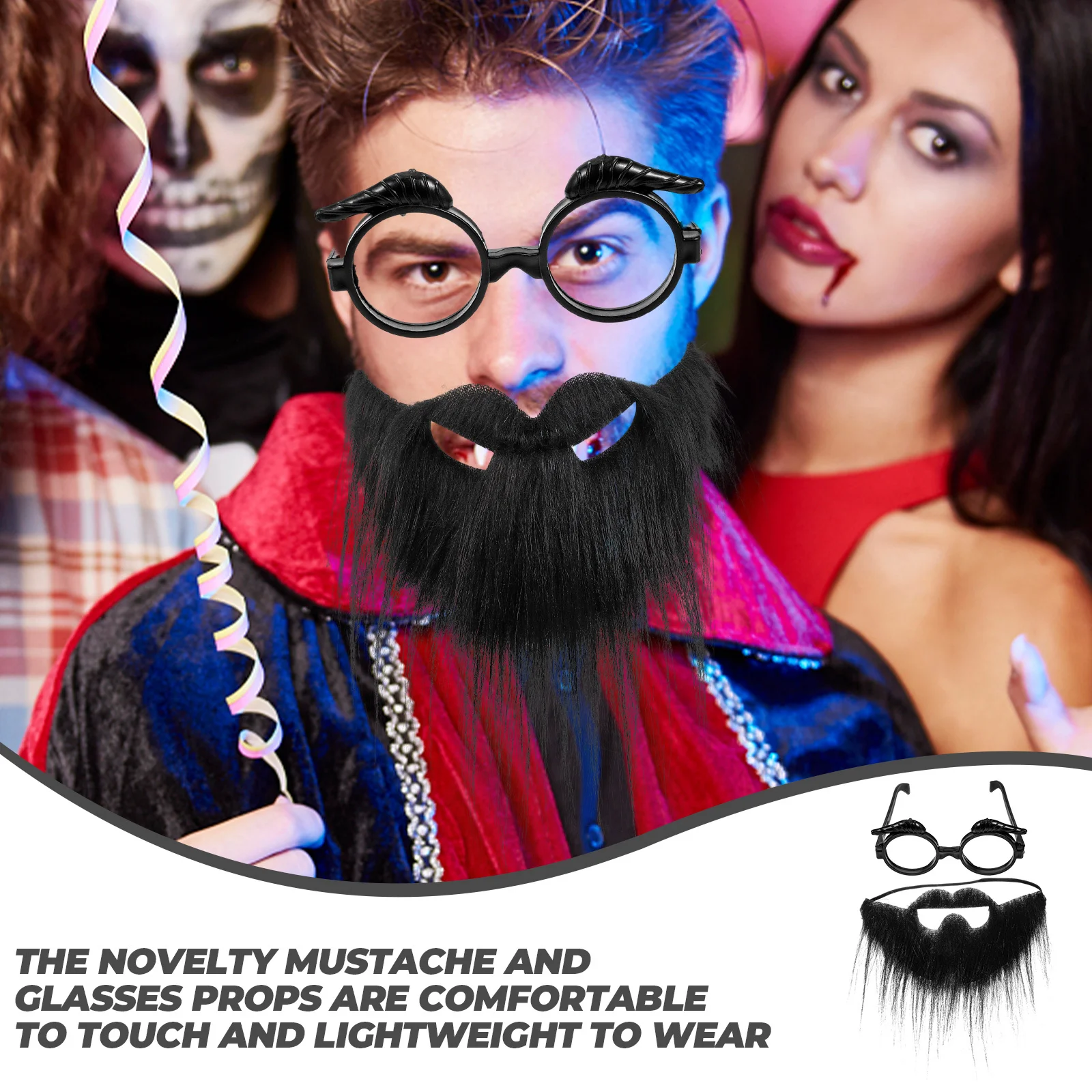 

2 Sets Festival Accessories Novelty Glasses Costume Fancy Dress Party Photo Props