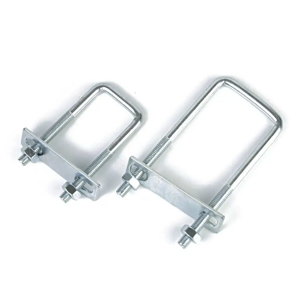 2Sets New Iron Square Clamp Right Angle U-bolt Screw Pipe U-clamp M6 With Baffle Squa Bolt