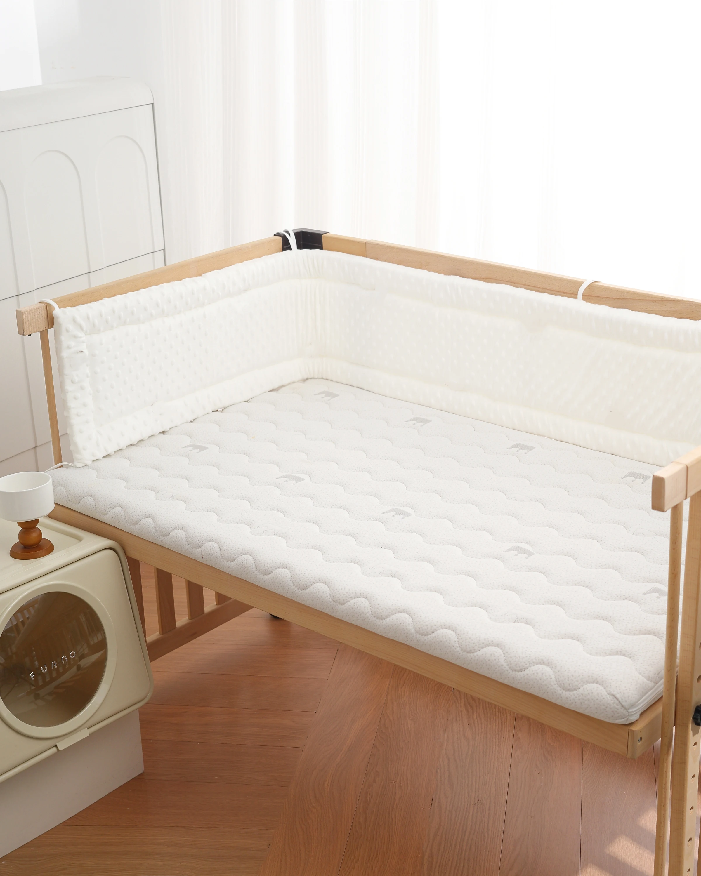 北欧風ベビーベッドバンパー-コットン製-星柄-ベビーベッドプロテクター-乳児用ベビーベッドクッション-新生児部屋飾り-ソフトバンパー-男の子-女の子用-1個