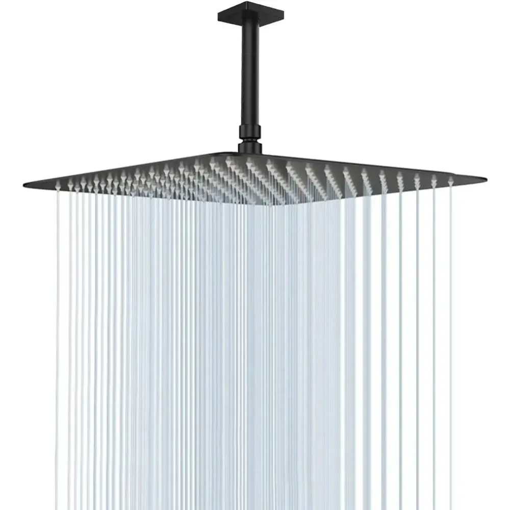 

Rain Shower Head, High Flow Stainless Steel Square Rainfall Shower, Waterfall Bath Shower Body Covering, Ceiling or Wall
