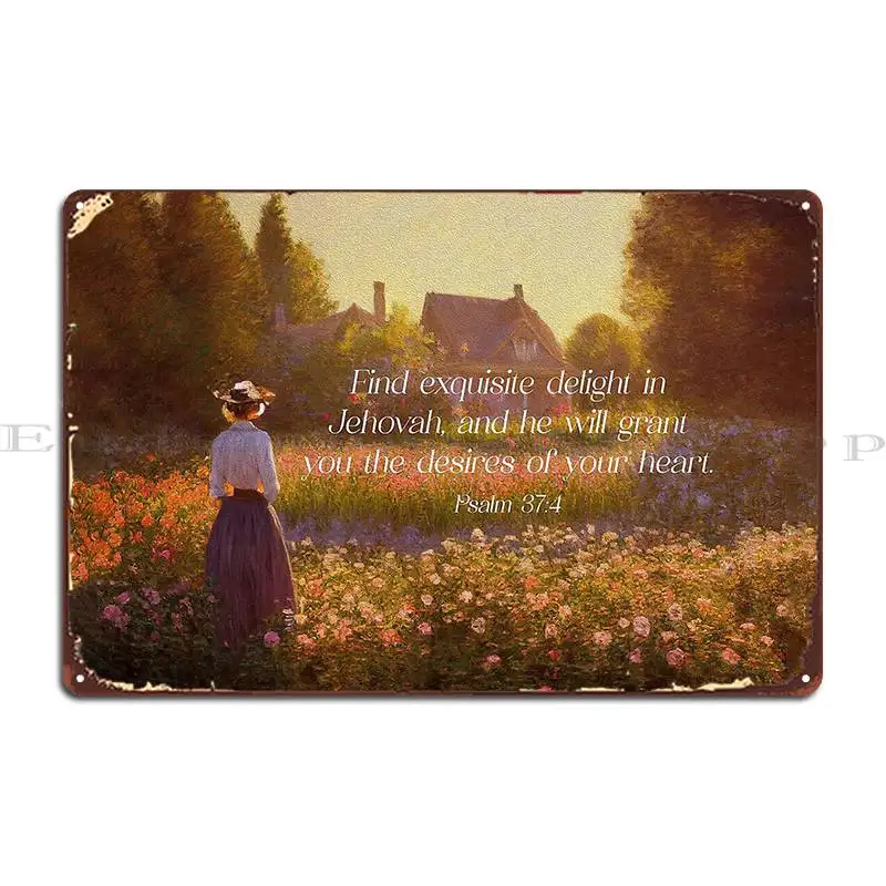 Find Exquisite Delight In Jehovah And He Will Grant You Metal Plaque Cinema Customize Wall Decor Designing Tin Sign Poster