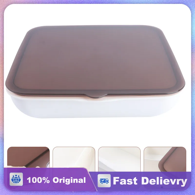 

Snack Storage Box Candy Container Home Plate Compartments with Cover Dried Fruit