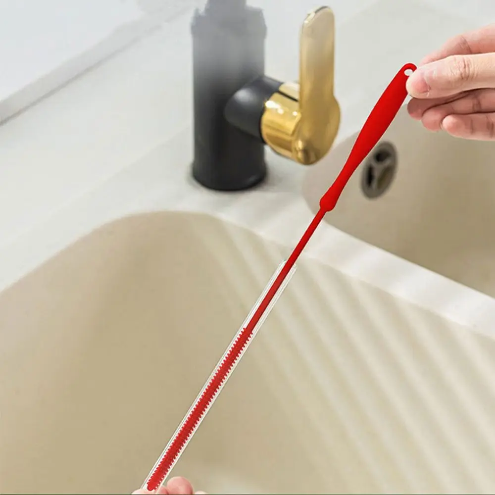 Silicone Straw Cleaning Brush Reusable Eco-Friendly Drinking Straw Cleaner Brush Soft Hair Cleaning Tool