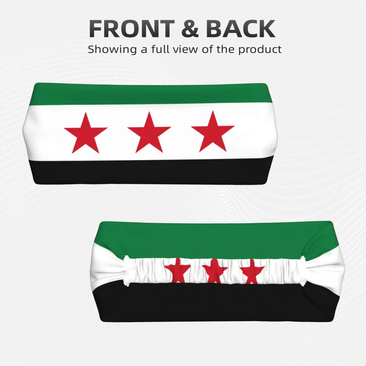 Custom Syrian Arab Republic Three Red Star Syria Flag Sport Headband for Tennis Non Slip Stretchy Moisture Wicking Sweatband Men