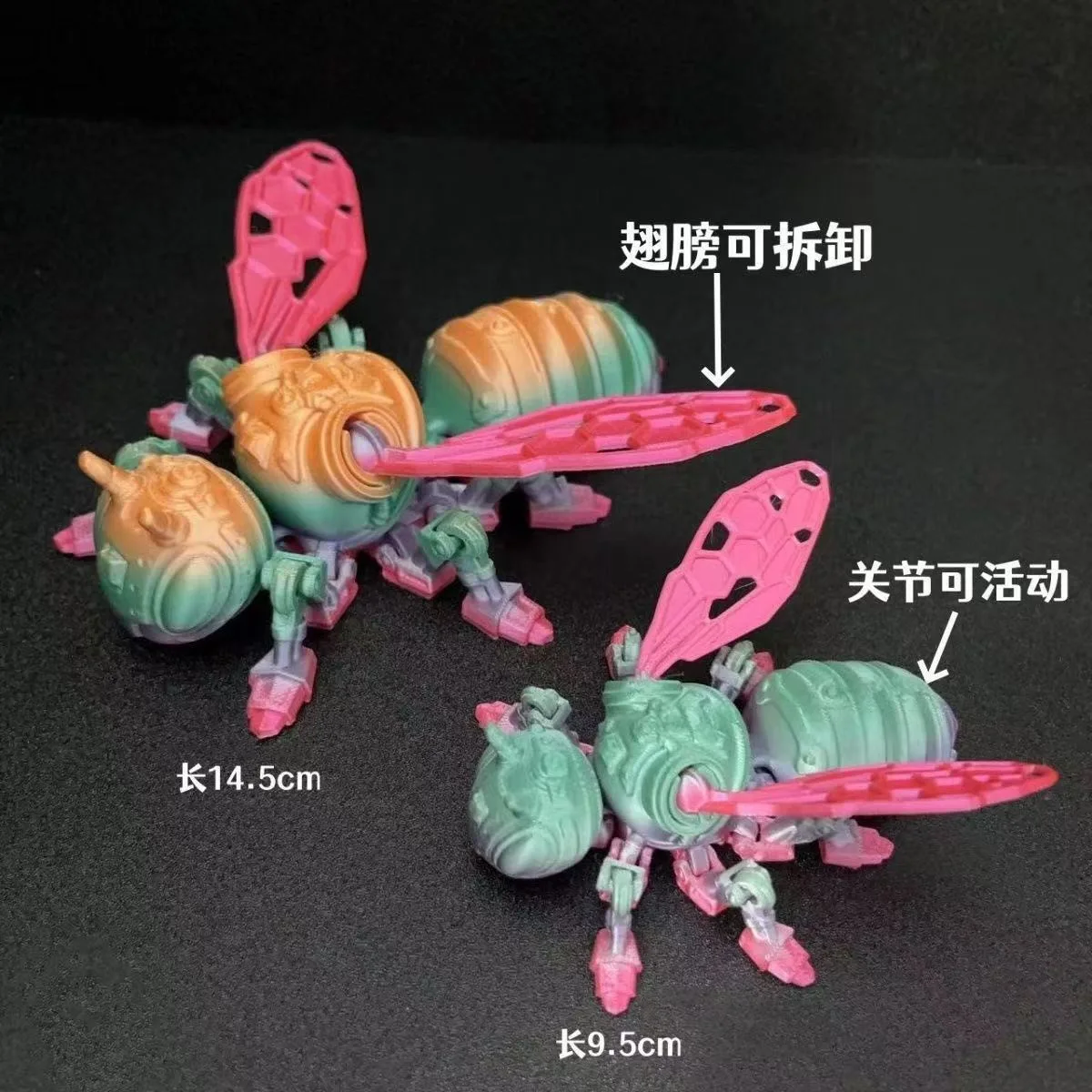 3D Printing Mechanical Bee Model with Movable Wing Joints Creative Home Decorations Children's Gift Home Accessories