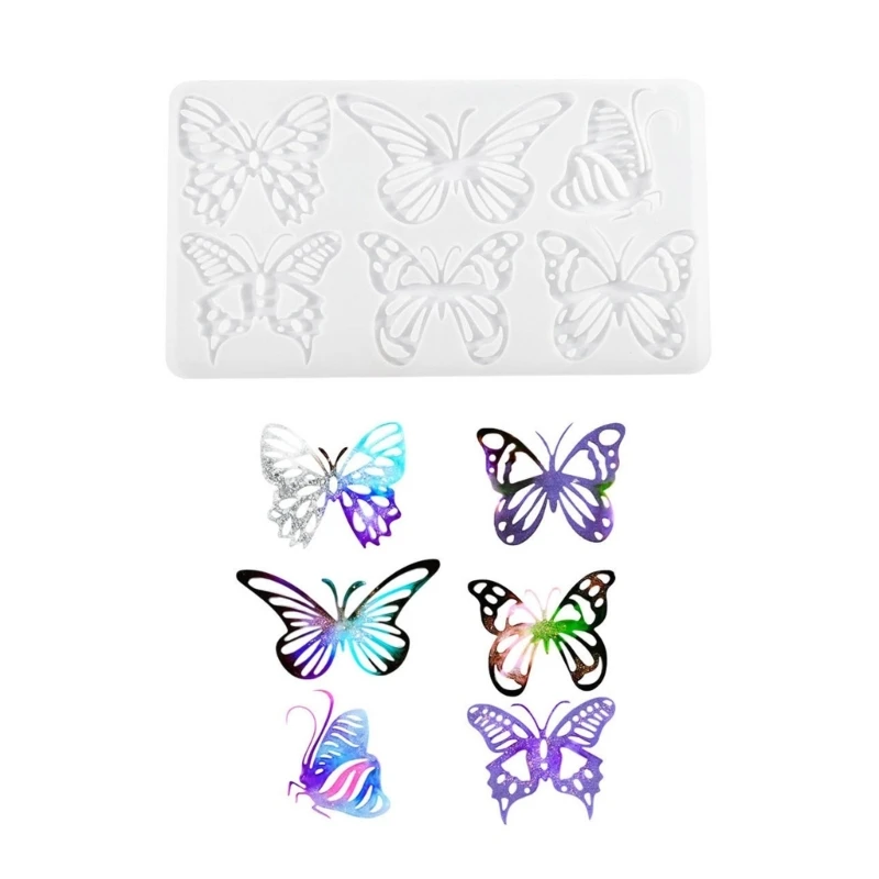 Epoxy Resin Silicone Molds Hollow Butterfly Earrings Pendant Molds DIY Charm Pendant Jewelry Molds Brooch Making Dropsale