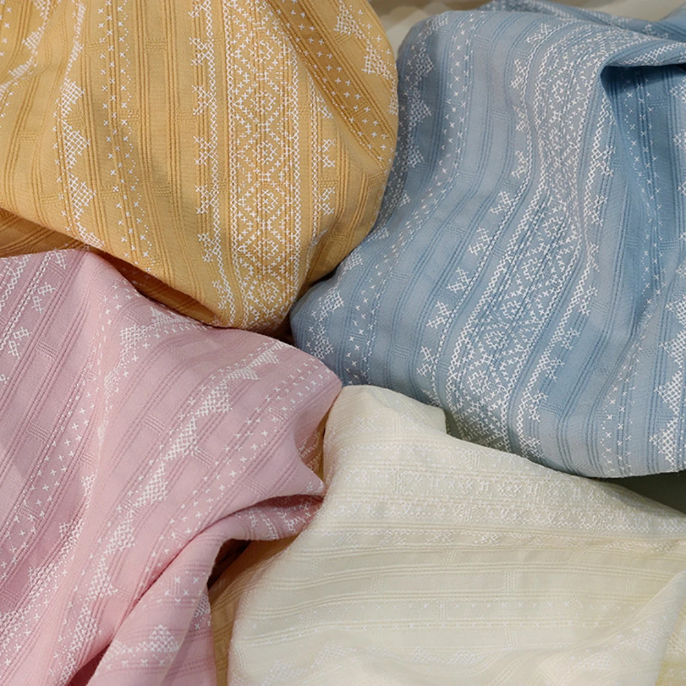 

100% хлопчатобумажная кружевная ткань с принтом, жаккардовая ткань для одежды, платья, детская одежда