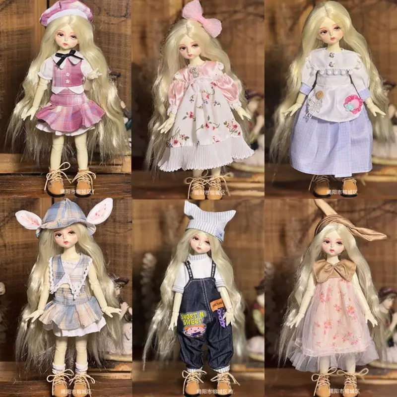 30cm 1/6 Bjd Byte Doll DIY Dress Up Lolita Maid Dress Jk Skirt Princess Clothes Clothing Dolls Casual Suit Toy Accessories