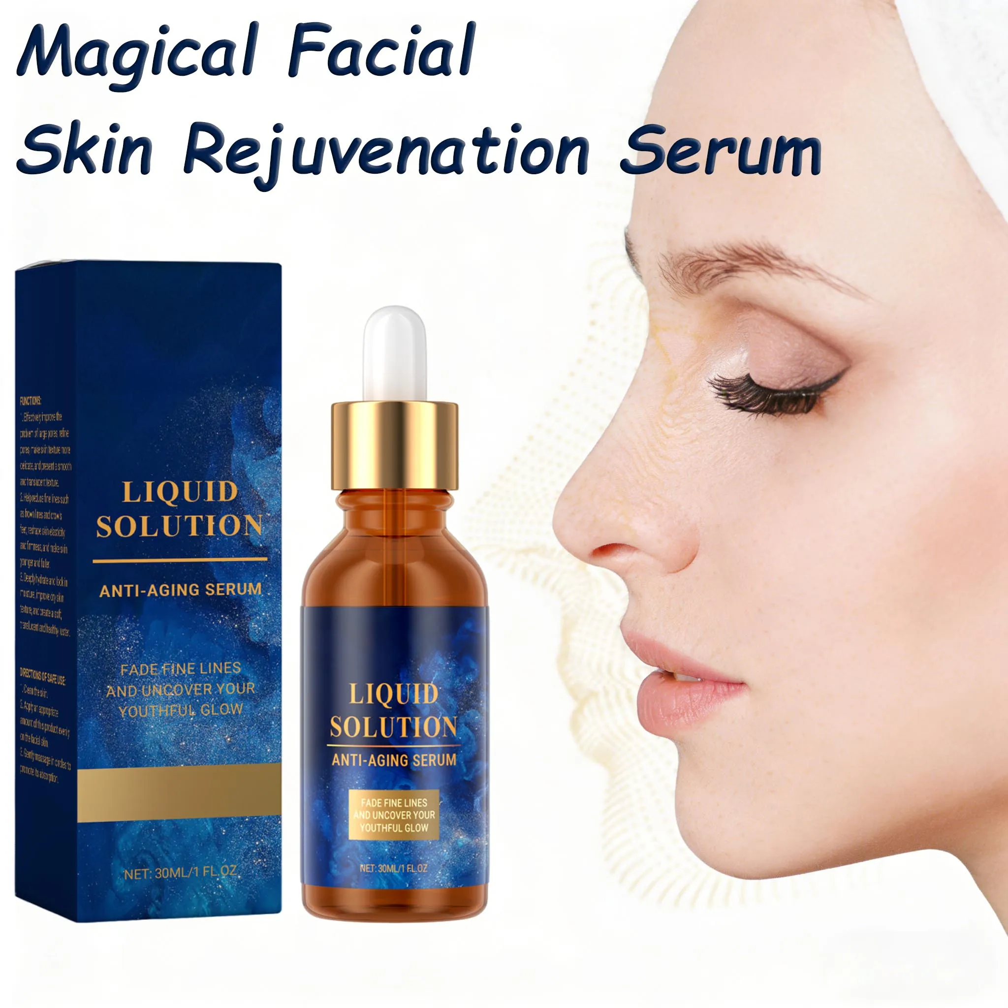 Suero Facial Coreano Antiedad con Vitamina E y Vitamina C, Reafirmante, Antiarrugas, Reduce Líneas Finas, Antioxidante e Hidratante