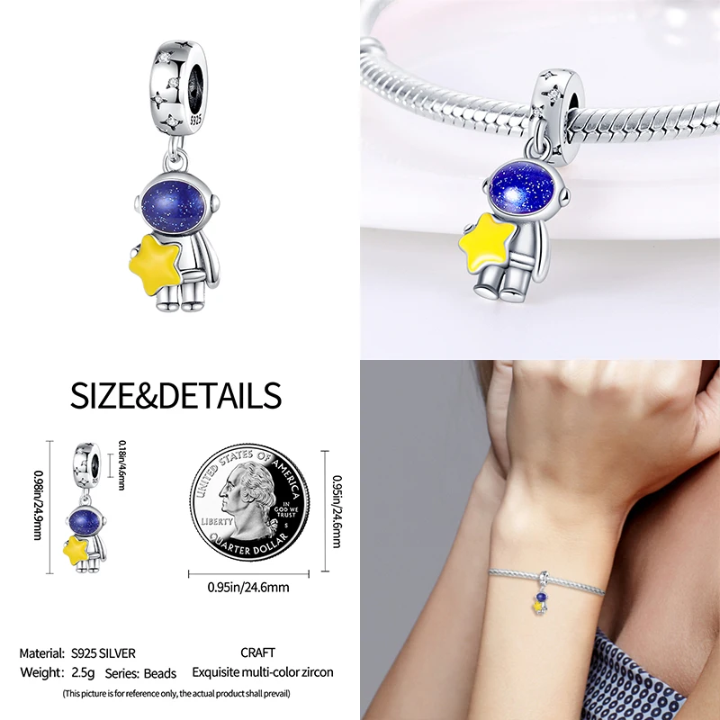 2023 neu in der Farbe Sternen himmel Serie Charm Perlen passen Pandora Original Charms Armband Frauen Anhänger Perle DIY Schmuck Geschenk