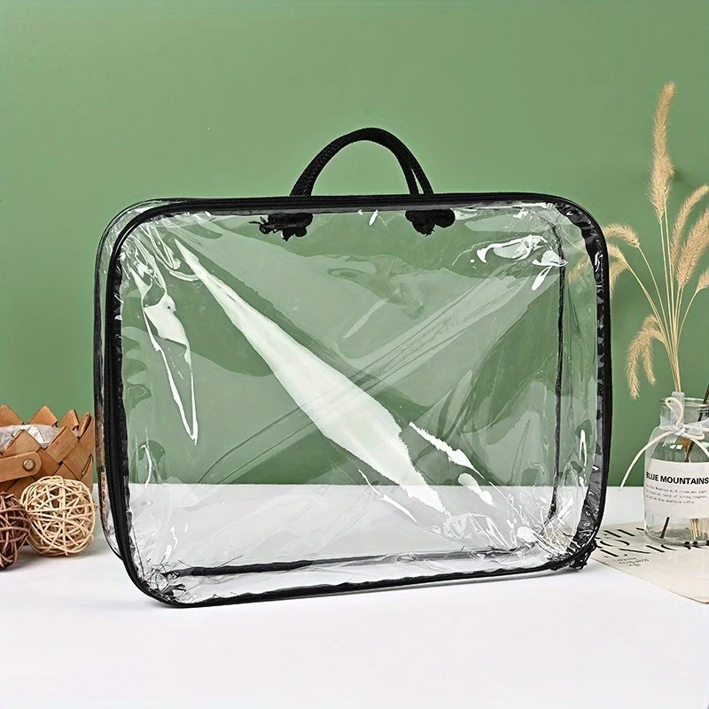 1 Stück Stapelbare Transparente PVC-Aufbewahrungstasche, Organizer-Tasche für Garn, Kleidung & Nähzubehör, Durchsichtige Basteltasche für Zuhause