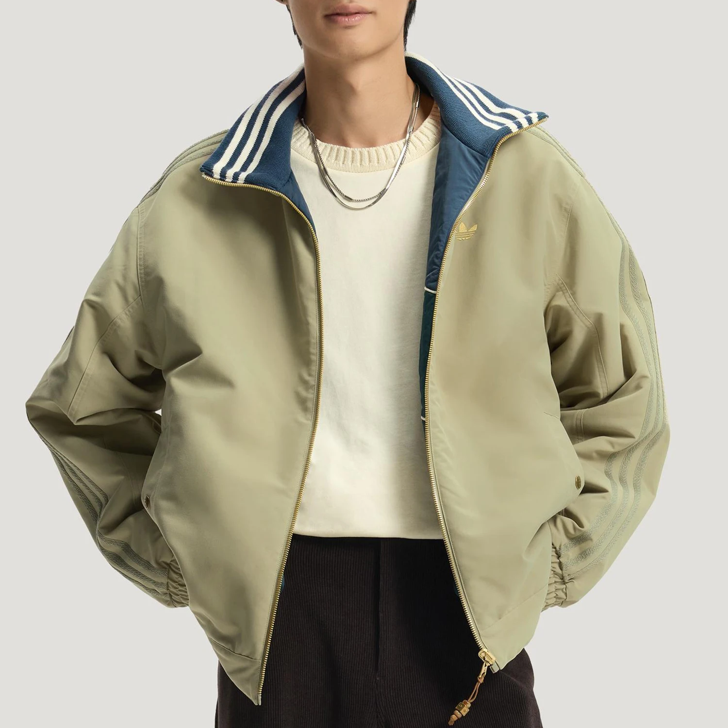 Chaqueta de algodón de doble cara retro de Año Nuevo para hombre Adidas Genuine Clover KT0640