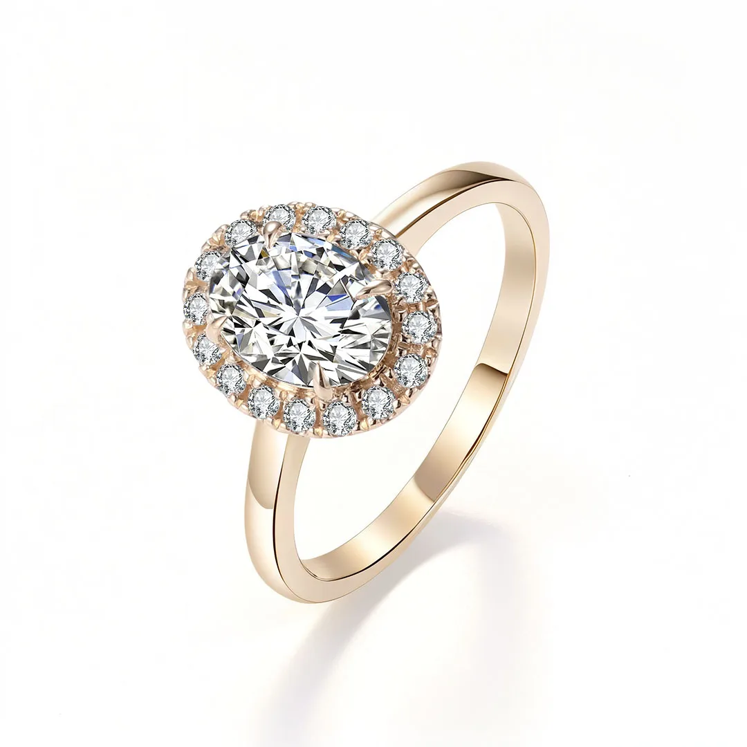 

Provence Jewelry 14K White Gold DEF Lab Diamond Ring with Round cut For Women Wedding Anniversary Birthday Gift and Lady Daily
