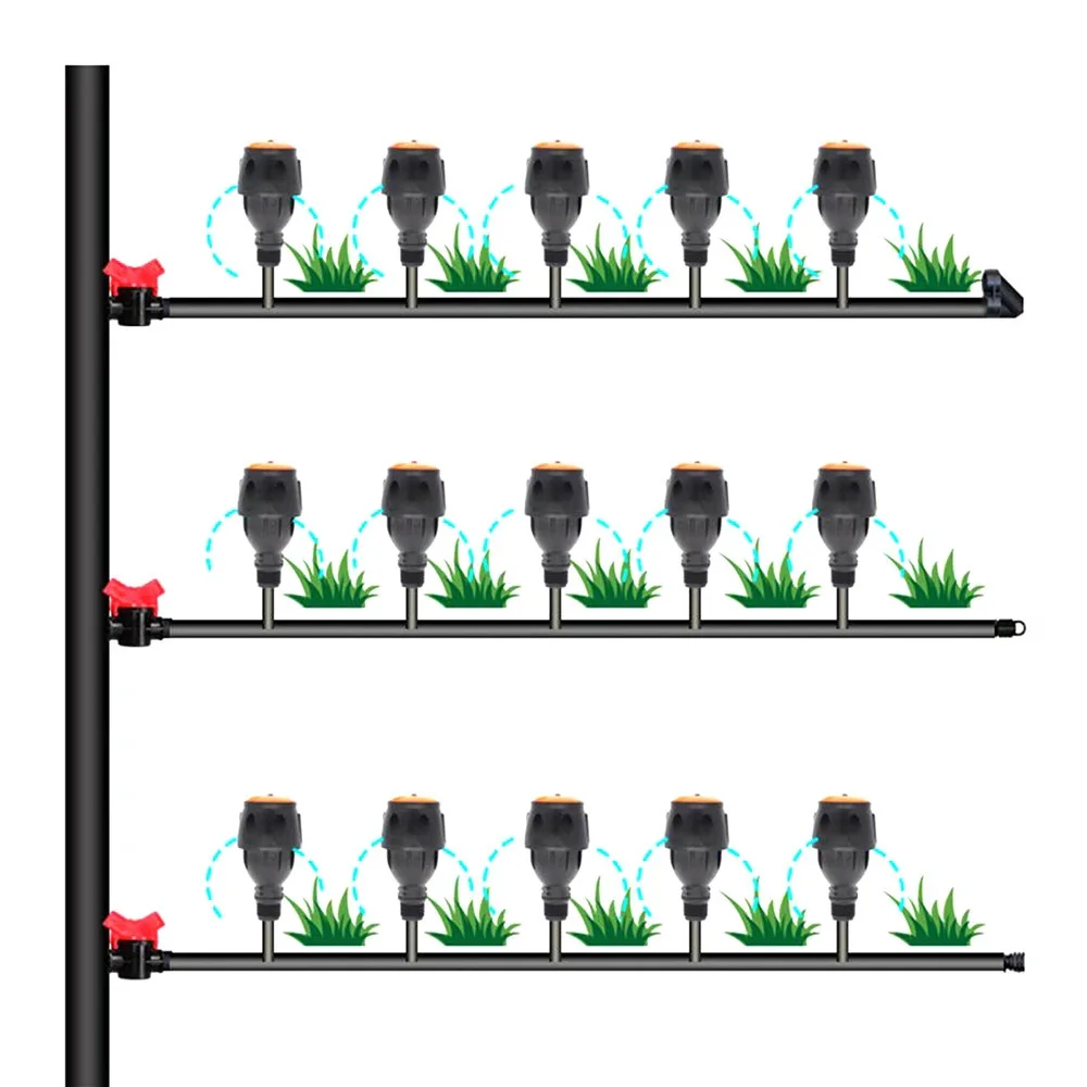 360 °   رؤوس رش دوارة طويلة المدى لري الزراعة والحديقة - متوافقة مع تركيبات 1/2 بوصة و3/4 بوصة