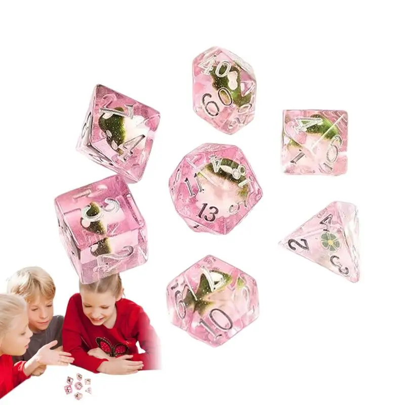 Dice Mushroom Polyhedral Dice Set Small Resin Dice Set For Role Playing Games And Tabletop Games Set Of 7 Tabel Game Dice