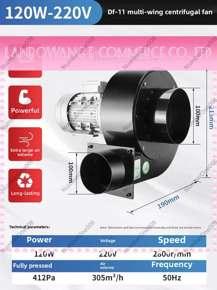 304 Stainless Steel Multi-blade Centrifugal Fan High Temp Industrial Blower 220V 380V