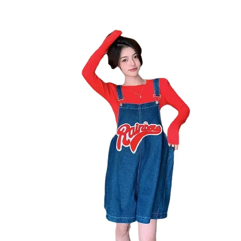 

2025 Summer Loose Wide Leg Denim Shorts Urban Women's Jeans Pants Y2k Fashion Korea Japanese Street Style Blue Newjeans Clothing