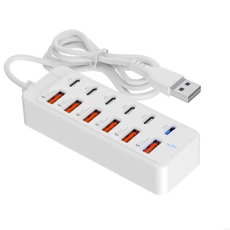 462E MultiDevice Charging Hubs Electrical Socket With 12 Port USB And Type C Compatible for Phones Tablets PC For Home Travel