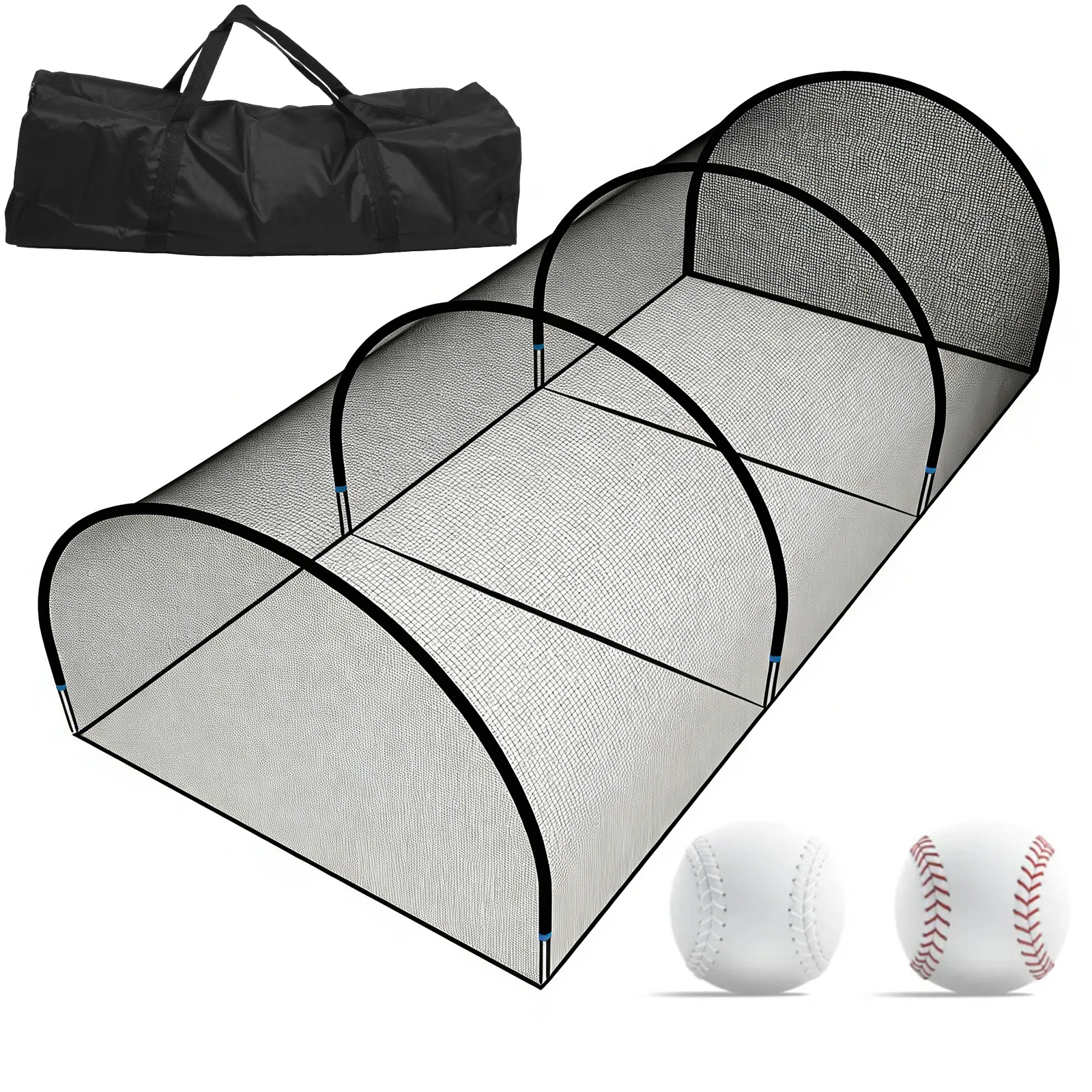 30FT Portable Baseball & Softball Batting Cage for Backyard Baseball Softball Cage Hitting and Pitching Practice