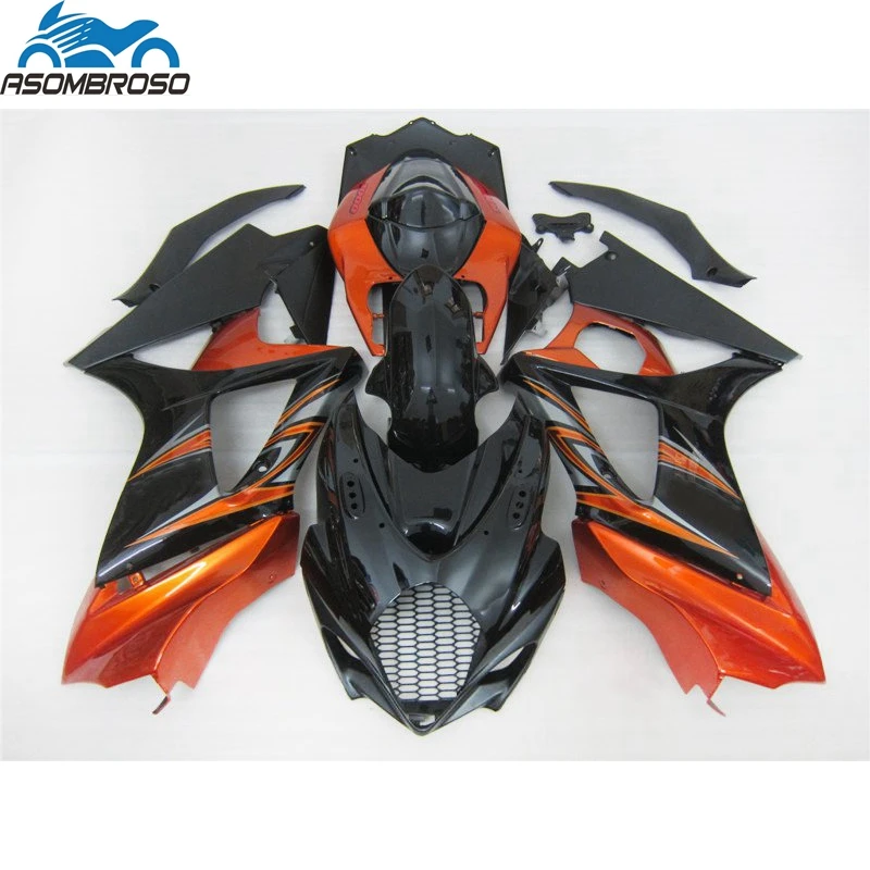 New arrival motorcycle bodywork Fairing kit for SUZUKI GSXR 1000 2007 2008 orange black plastic racing gsxr1000 fairings CM15