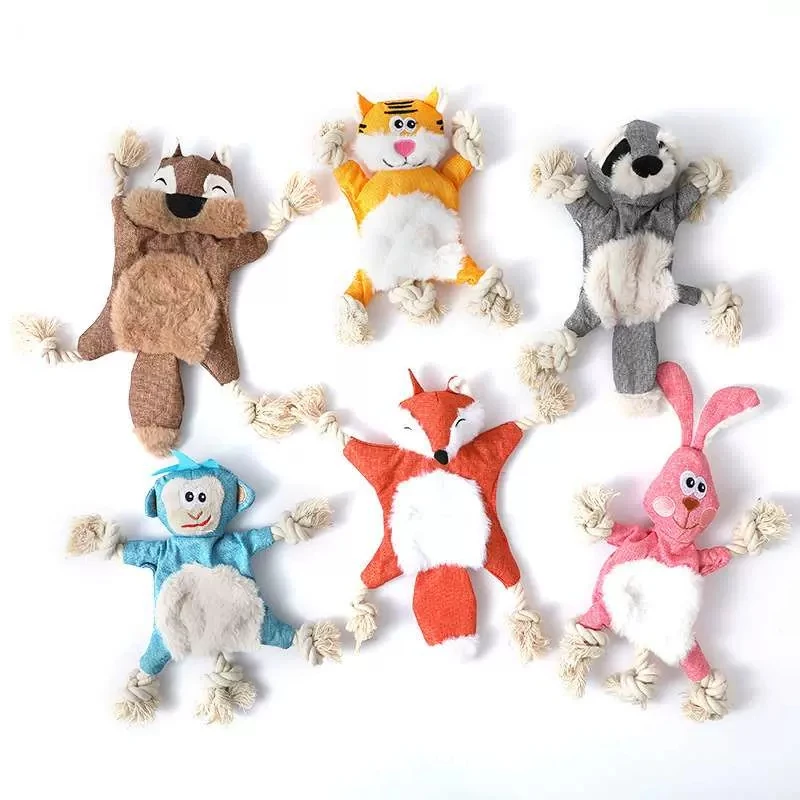 Plush Dog Puppies Chew Toys Throwing Bite Interactive Training Sound Sex Animal Toys For Little Small Medium Pet Accessories