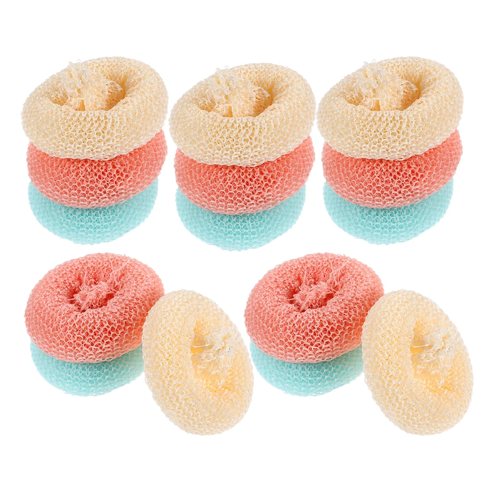 

15pcs Bamboo Fiber Cleaning Balls Round Non-Scratch Dish Scrubbers For Kitchen Heavy Duty Scouring Pads Washing Sink Plate Mesh